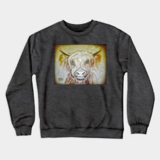 Highland Cow in Grunge Crewneck Sweatshirt